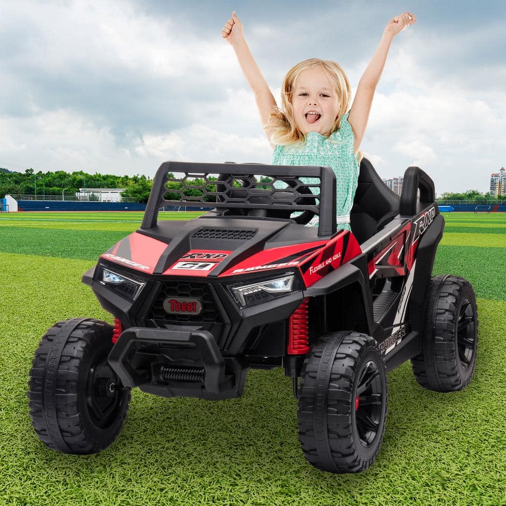 12V Black and Red Kids Off-Road UTV Ride-On