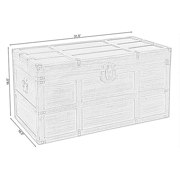 Vintiquewise Old Fashioned Large Natural Wood Storage Trunk and Coffee Table  QI003414L - The Home Depot