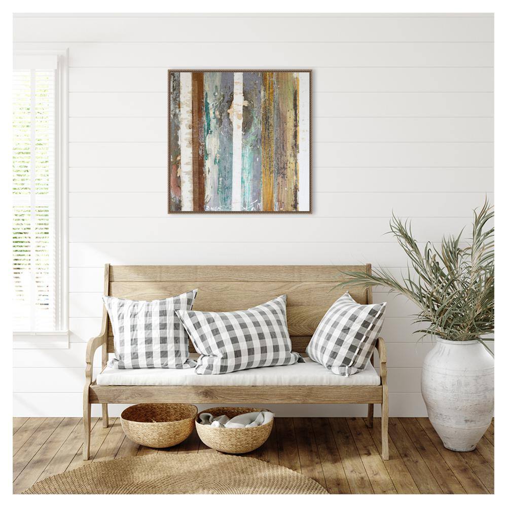 Textured Grain IV Abstract Canvas Art with Bronze Frame