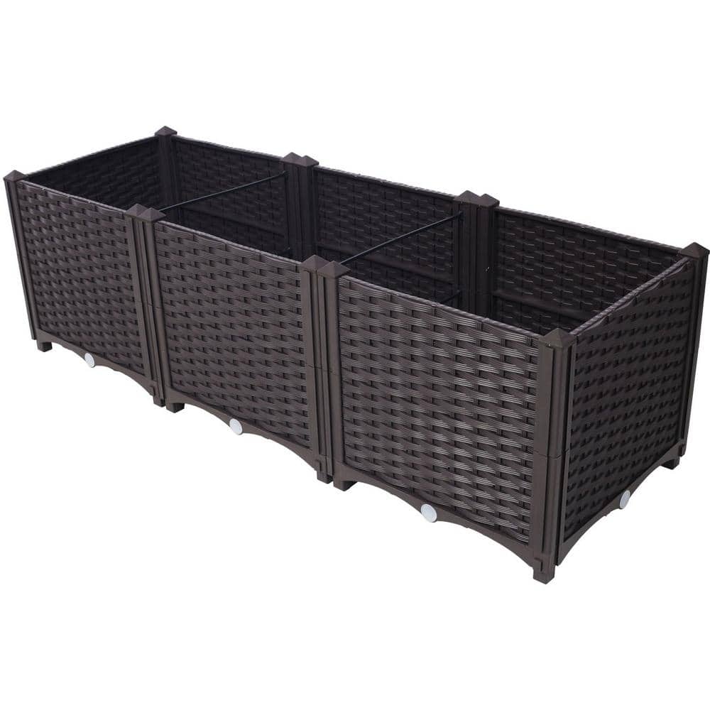 Anky 47.2 in. Brown PP Plastic Rectangular Outdoor Raised Planter Box price history on PriceWatchPro