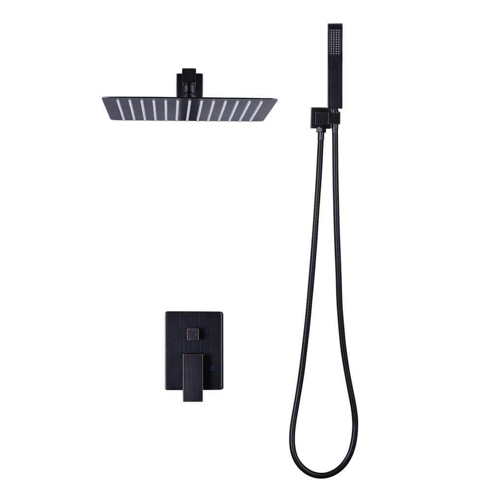 2-Spray Patterns with 1.8 GPM 12 in. Wall Mount Rain Fixed Shower Head in Oil Rubbed Bronze price history on PriceWatchPro