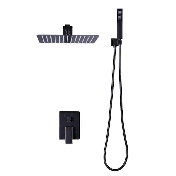 ARCORA 2-Spray Patterns with 1.8 GPM 12 in. Wall Mount Rain Fixed Shower Head in Oil Rubbed Bronze