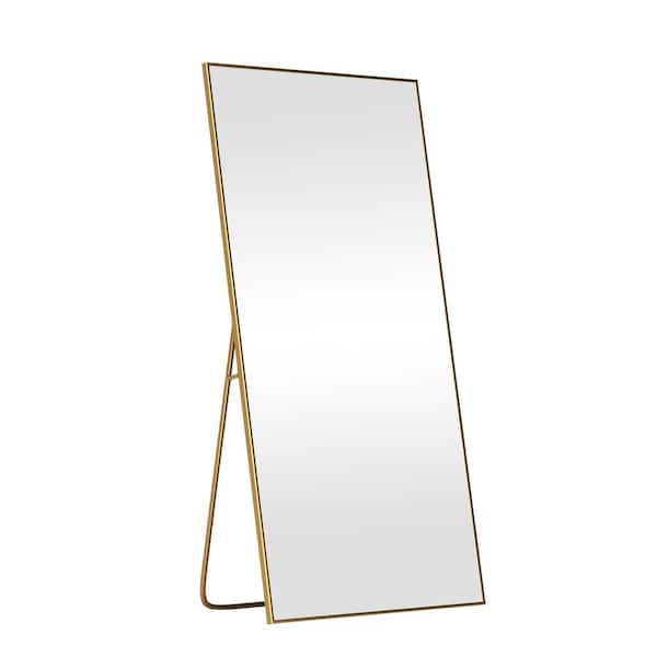 Dovelina 39 in. W x 71 in. H Rectangle Framed Gold Tempered Glass Full-Length Mirror
