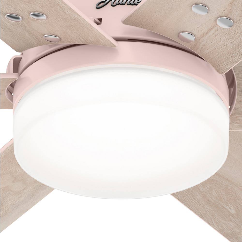 44" Blush Pink Ceiling Fan with Light and Remote Control