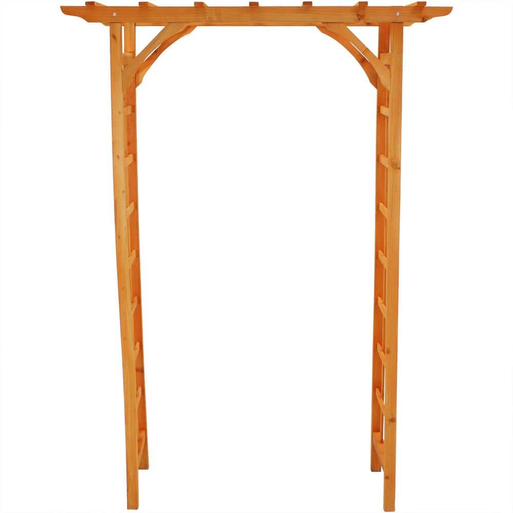 Sunnydaze 78.5" Brown Wooden Garden Arbor with Trellis Sides