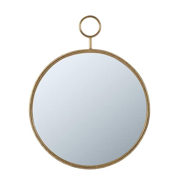 22 in. W x 28 in. H Round Framed Gold Mirror Metal Frame Wall Mirror