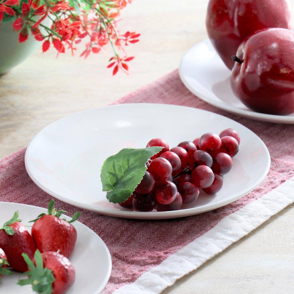 Classic White 8" Round Porcelain Salad/Dessert Plates Set