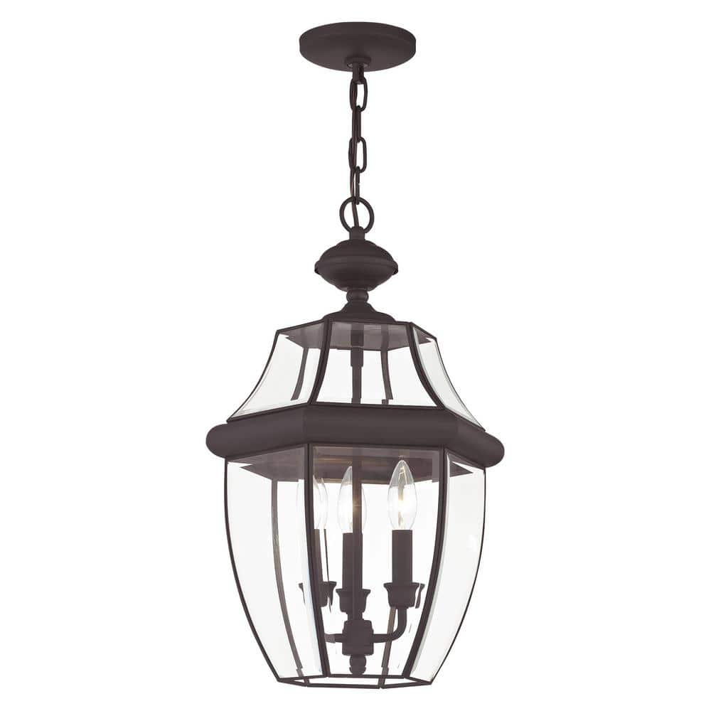 Elegant Monterey Bronze Outdoor Pendant Light with Clear Beveled Glass