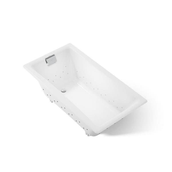 Tea-for-Two 60 in. x 32 in. Rectangular Whirlpool Bathtub with Reversible Drain in White