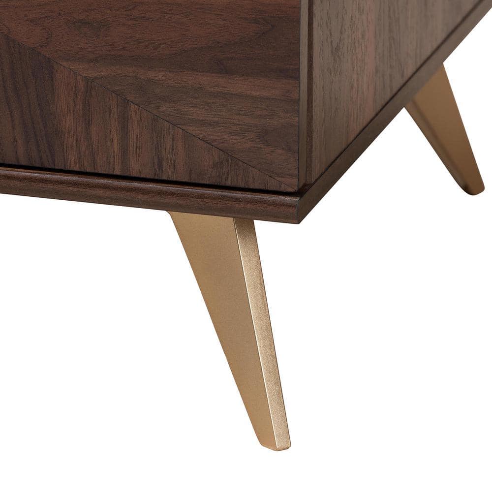 Walnut Brown Rectangular Wood Coffee Table with Storage
