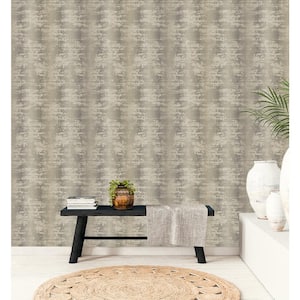 Bazaar Collection Black/Silver/Taupe Shimmer Weave Design Non-Woven Non-Pasted Wallpaper Roll (Covers 57 sq.ft.)