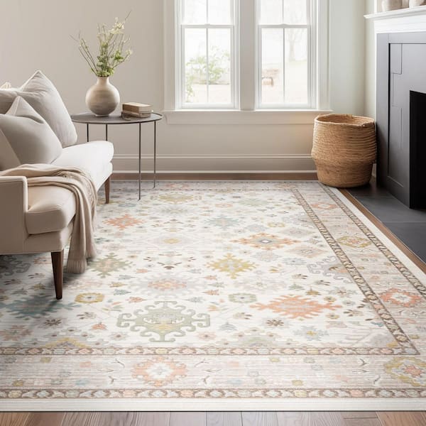 Crestwood Cream 8 ft. x 10 ft. Oriental Indoor Area Rug
