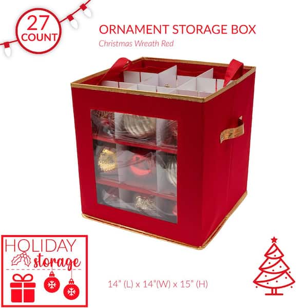 SIMPLIFY 12 Gal. 27-Count Large Ornament Storage Box with See Through  Window 9050 - The Home Depot