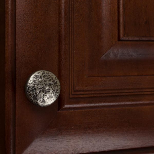Black Knobs Lot Of 2 Hammered Dark Brown/Black Iron Cabinet Knobs - Rustic  Drawer & Door Pulls (Overstock) Solid Brass Cabinet Knobs
