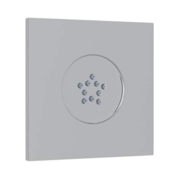 Modern Flat Panel 1-Spray 2.5 in. Square Showerhead in Polished Chrome