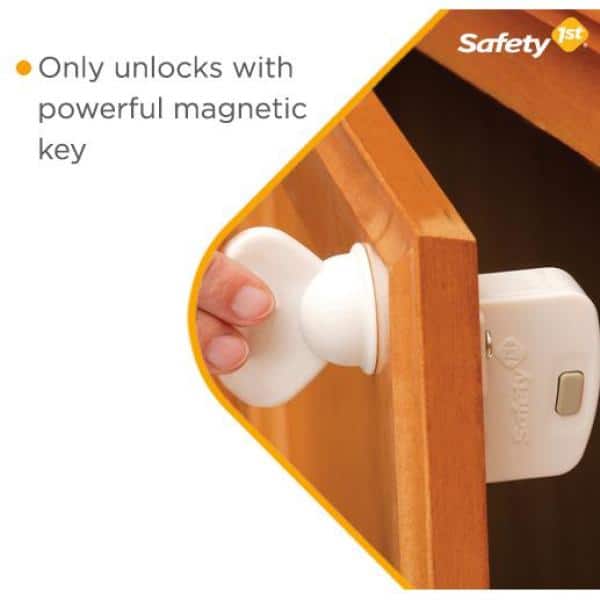 White Magnetic Locking System with 8 Locks and 1 Key