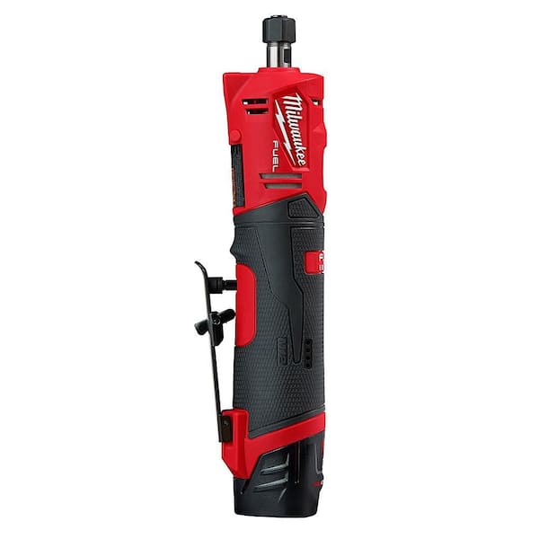Milwaukee - M12 FUEL 12V Lithium-Ion Brushless Cordless 1/4 in. Straight Die Grinder Kit with Two 2.0 Ah Batteries