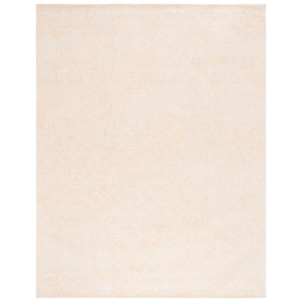 Abstract 10 ft. x 14 ft. Gold/Ivory Diamond Geometric Area Rug