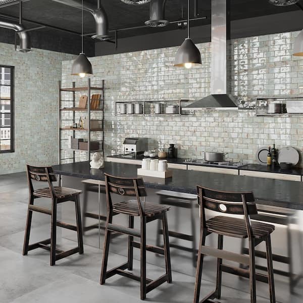 Merola Tile Biarritz Green 3 in. x 6 in. Ceramic Wall Tile (5.72