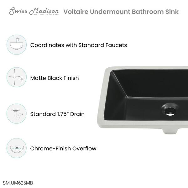 Swiss Madison Voltaire 21 in. Rectangular Undermount Bathroom Sink in  Glossy White SM-UM625 - The Home Depot