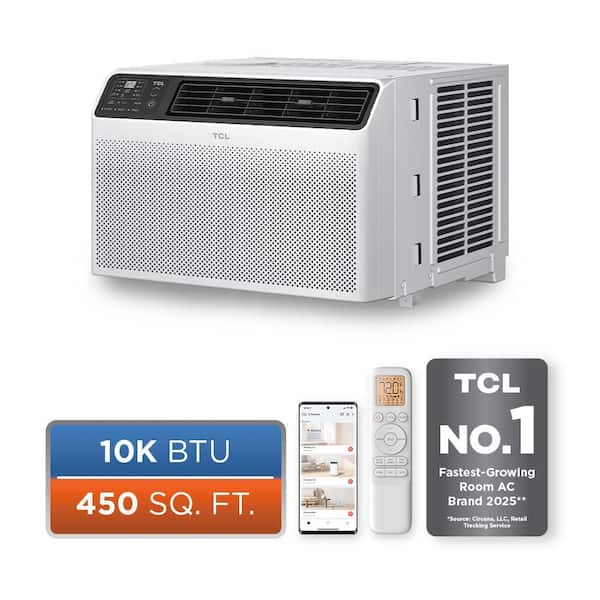 10,000 BTU 115 Volts Window AC Cools 450 Sq. Ft. with Remote and wifi enabled in White