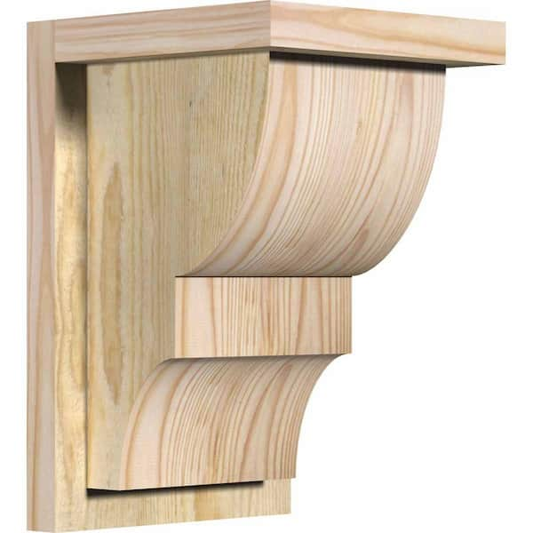 Ekena Millwork 8 in. x 8 in. x 12 in. Douglas Fir Ridgewood Rough Sawn Corbel with Backplate