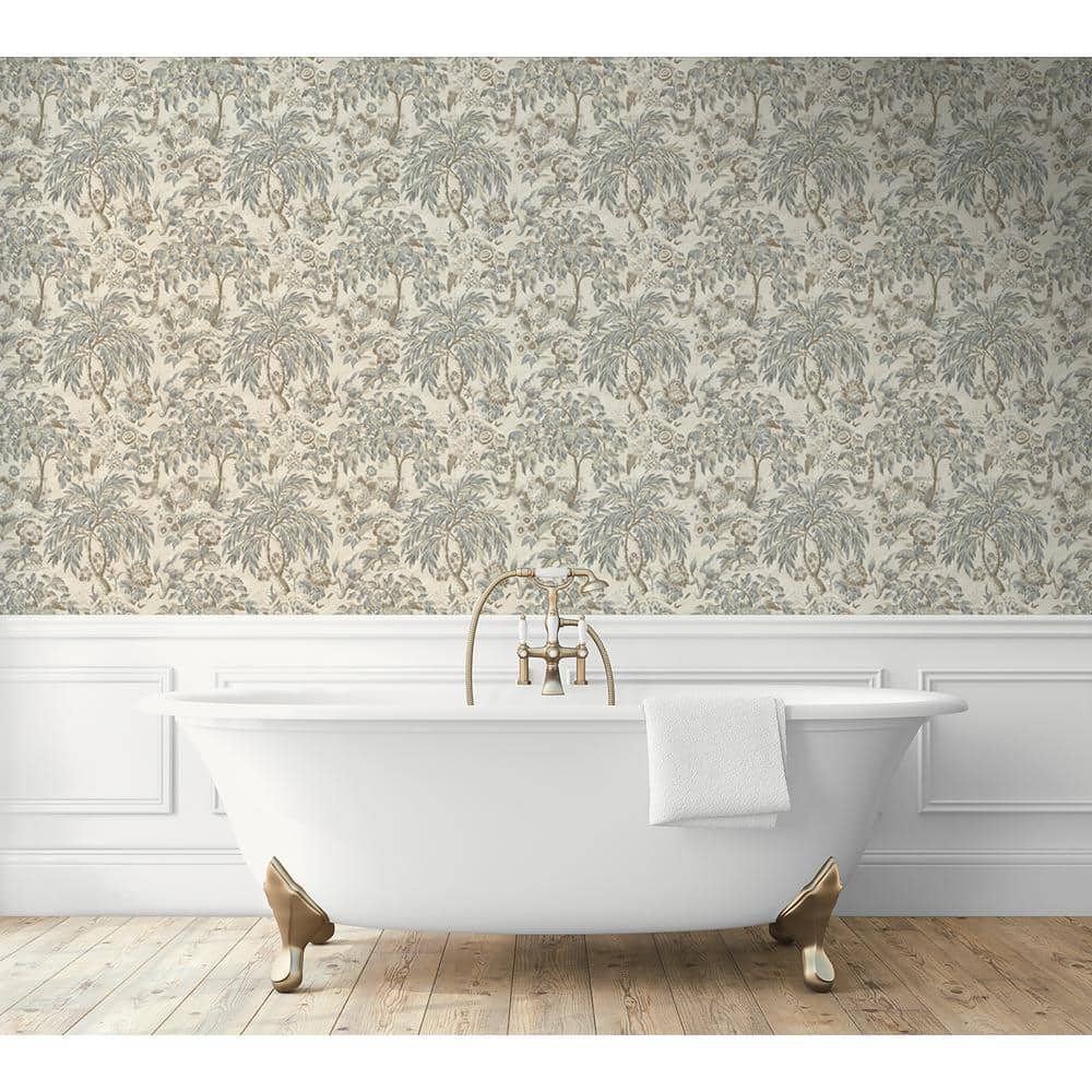 Stone Scenic Botanical Peel and Stick Vinyl Wallpaper