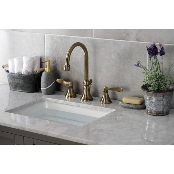 Governor 8 in. Widespread 2-Handle High-Arc Bathroom Faucet in Satin Brass