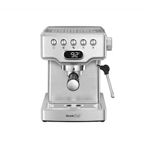 1-Cup Silver Espresso Machine with 1.8 L Water Tank, Cool Touch Appearance, Used for Latte, Cappuccino, Macchiato