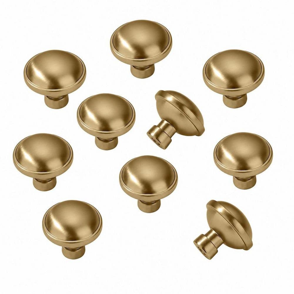 10 Pack 1.25 in. Round Cabinet Knobs and Drawer Pulls, Champagne Bronze Finish Zinc Alloy Handles for Furniture