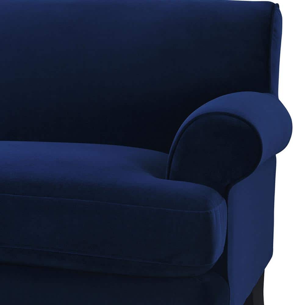 Alana Navy Blue Velvet Lawson Sofa with Removable Cushions