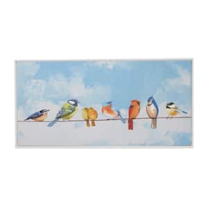 1- Panel Bird Framed Wall Art with White Frame 28 in. x 55 in.