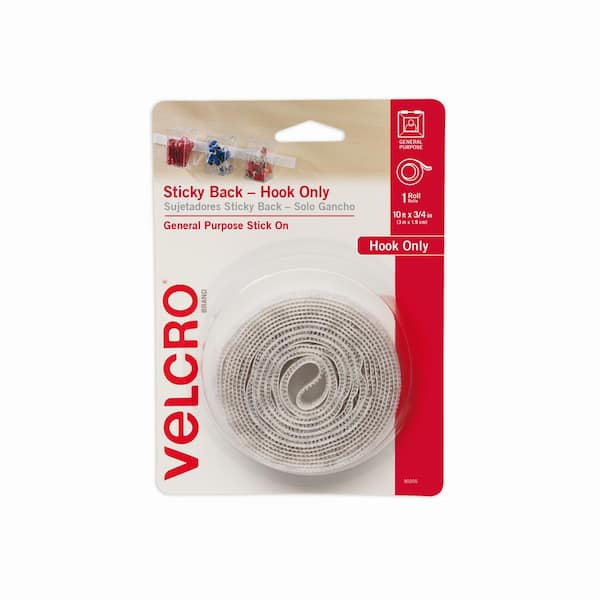 VELCRO Brand Sticky Back Tape Roll with Adhesive | Cut Strips to Length |  Hook and Loop Fasteners | Perfect for Home, Office or Classroom, 6' x 3/4