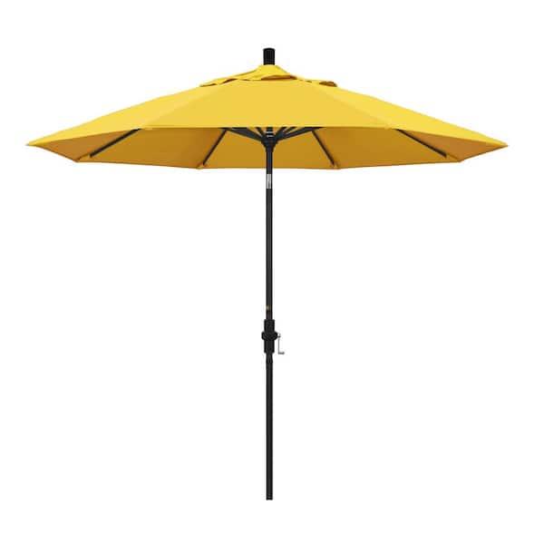 California Umbrella 9 ft. Aluminum Collar Tilt Patio Umbrella in Lemon Olefin