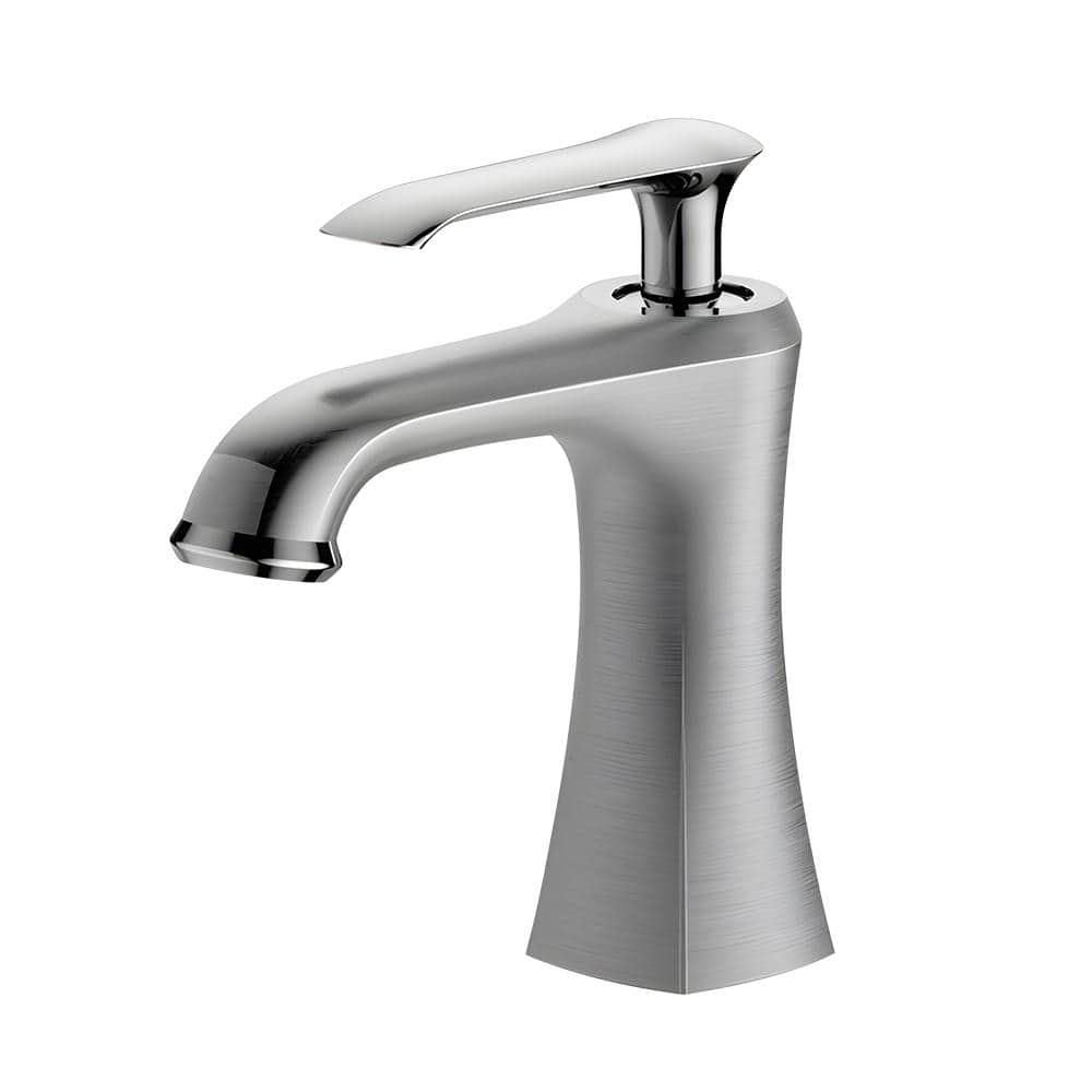 HOMLUX SingleHandle SingleHole Bathroom Faucet with Drain Kit Included in Brushed Nickel
