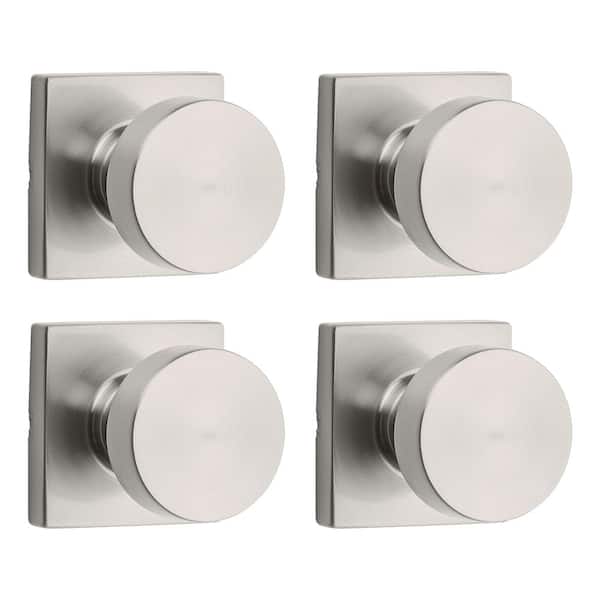 Pismo Satin Nickel Passage Square Hall/Closet Door Knob 4-Pack