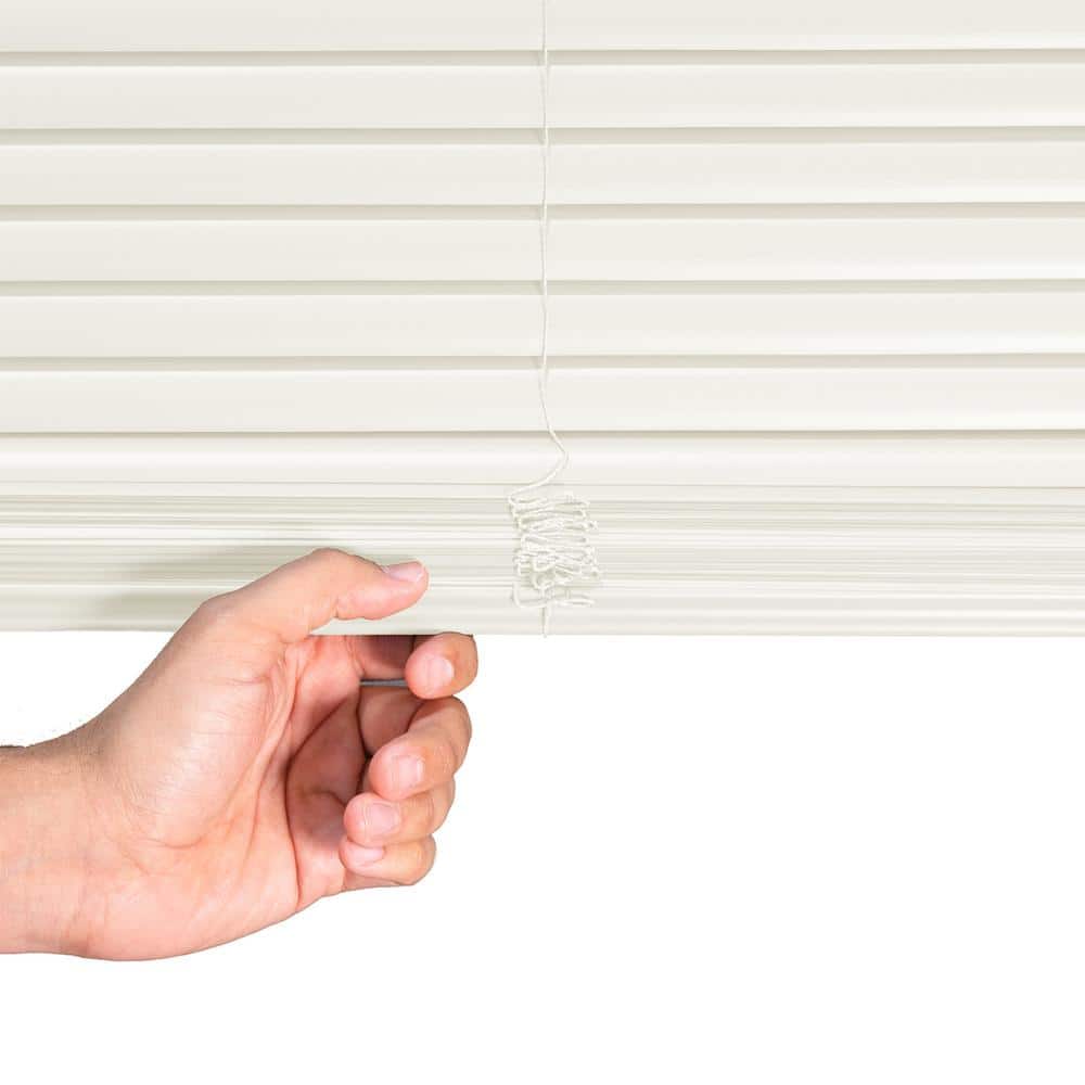43" x 48" Alabaster Cordless Vinyl Blackout Mini Blinds