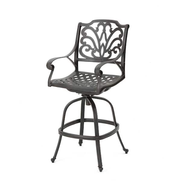 Bronze Cast Aluminium Outdoor Patio Swivel Bar Stool