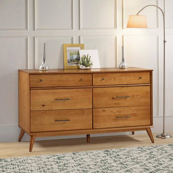 Camaflexi Mid Century 6 Drawer Castanho Dresser Md1709 The Home Depot