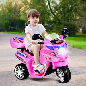 Kids Ride On Motorcycle 3 Wheel 6-Volt Battery Powered Electric Toy Power Bicycle Pink