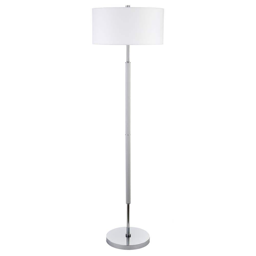 Meyer&Cross Simone 61.50 in. Cool Gray and Polished Nickel 2-Bulb Floor  Lamp FL0527 - The Home Depot