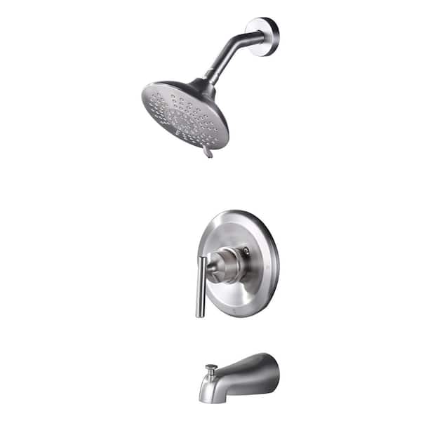 ARCORA 6 in. Shower System with Bathtub Spout-Shower and Thermostatic Valve in Brushed Nickel