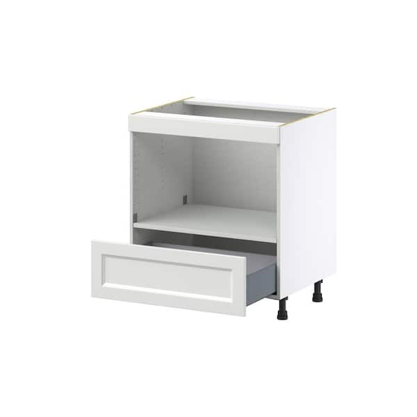 J COLLECTION Alton Painted White Shaker Assembled Built in Microwave Base Kitchen Cabinet 30 in. W x 34.5 in. H in x 24 in. D