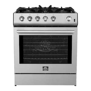 Leonardo 30 in. Stainless Steel Slide-in Gas Range 5-Burners