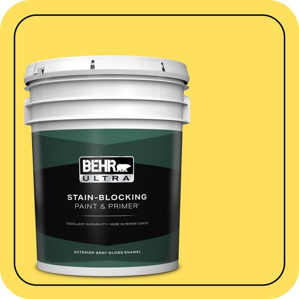 BEHR ULTRA 5 gal. #380B-5 Neon Light Semi-Gloss Enamel Exterior Paint & Primer