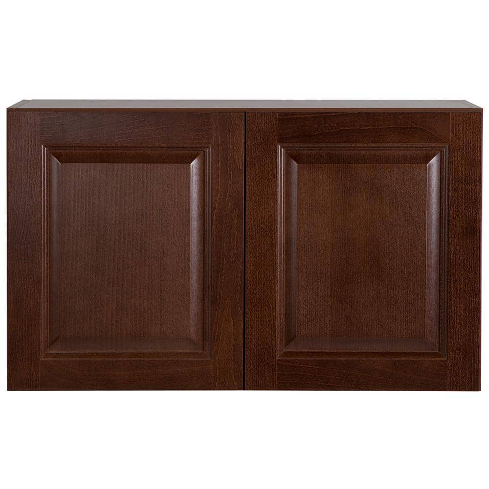 Hampton Bay Benton Assembled 30x18x12 in. Wall Cabinet in Amber BT3018W ...