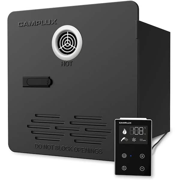 Plus-10, 65000 BTU 2.64 GPM RV Propane Tankless Water Heater Black with Door, 2-Years Warranty