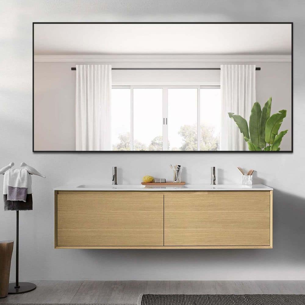 31 in. W x 71 in. H Large Rectangular Steel Framed Dimmable Wall Bathroom V