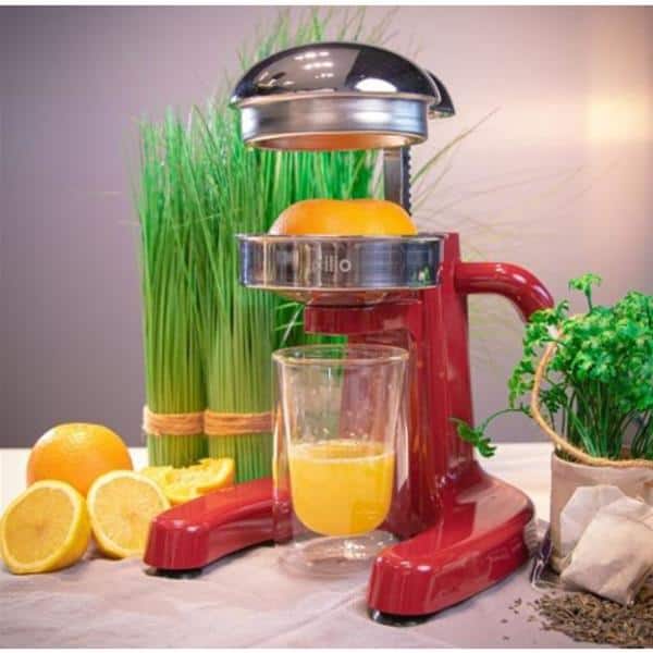 Compact Red Stainless Steel Lever Action Citrus Juicer