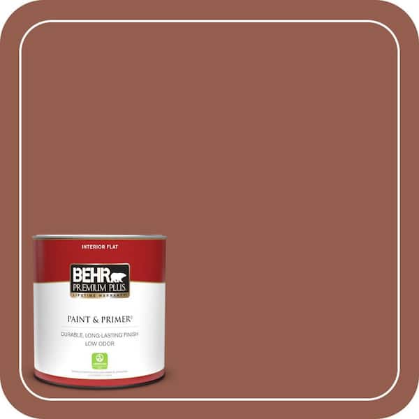 BEHR PREMIUM PLUS 1 qt. #200F-6 Sequoia Grove Flat Low Odor Interior Paint & Primer